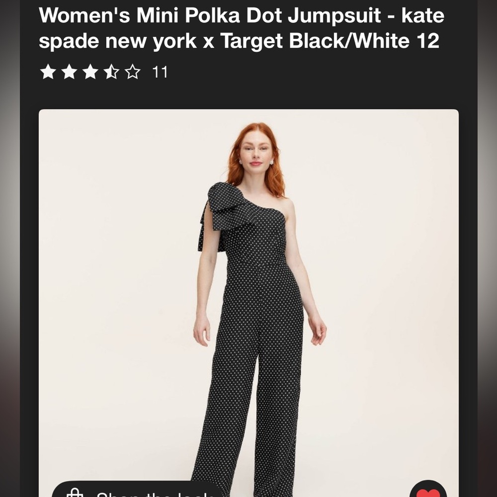 Kate Spade X Target collection. Polka dot one shoulder jumpsuit
